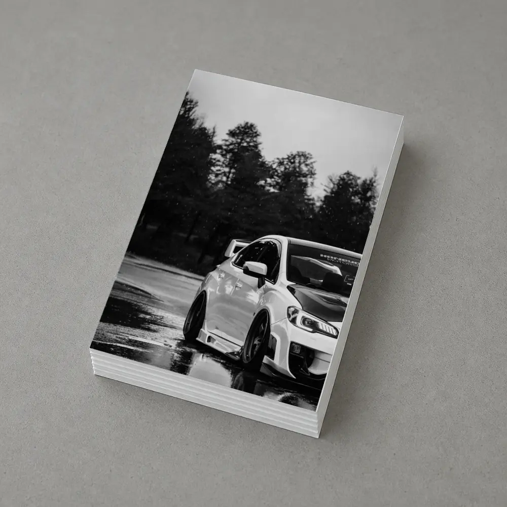 Subaru WRX STI Rainy Day Black White – Postcards