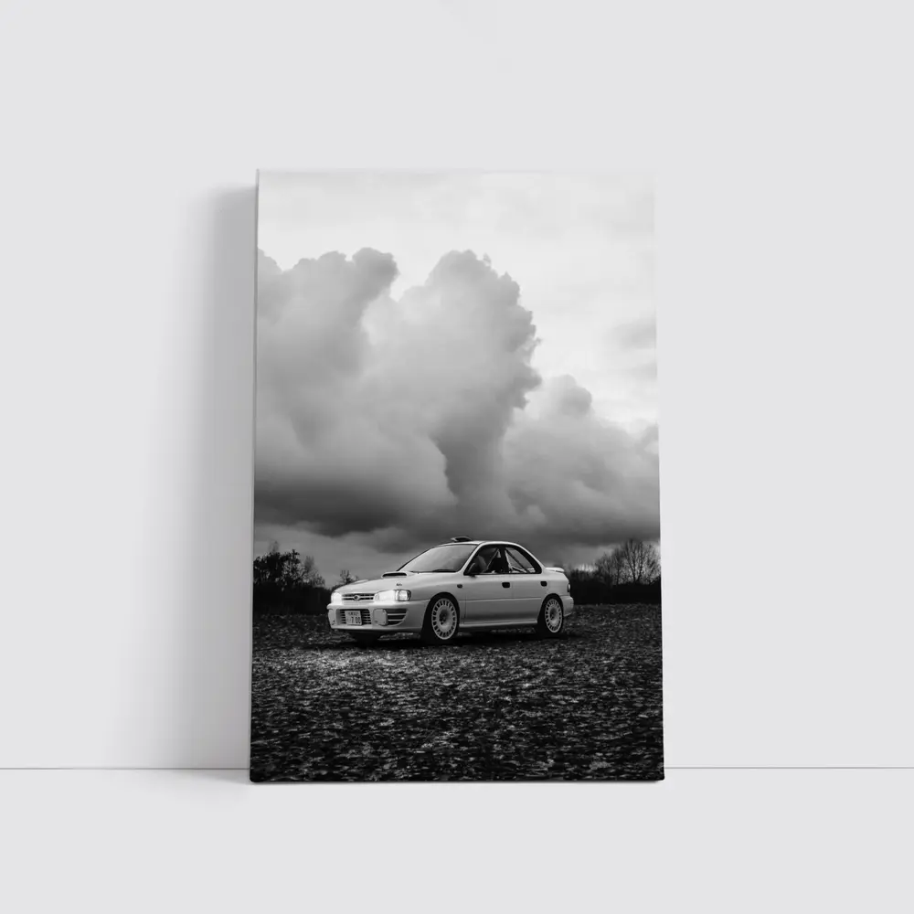 Subaru Impreza WRX Black White Stormy Sky – Wall Art