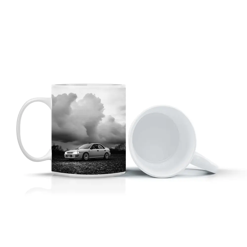 Subaru Impreza WRX Black White Stormy Sky – Mugs