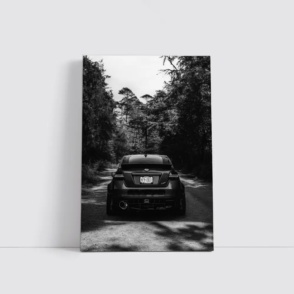 Subaru WRX Rear View Forest Road – Wall Art