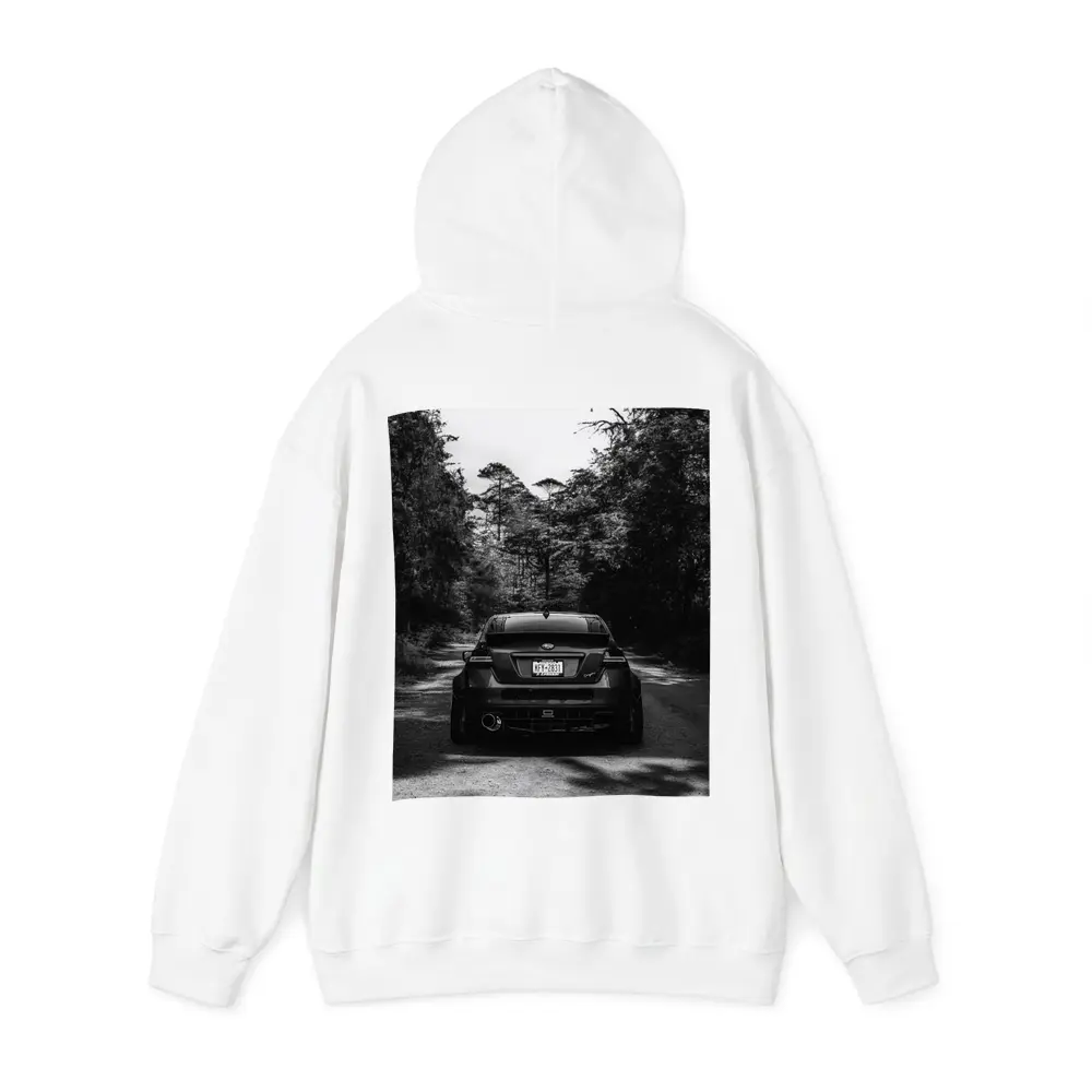 Subaru WRX Rear View Forest Road – Hoodies