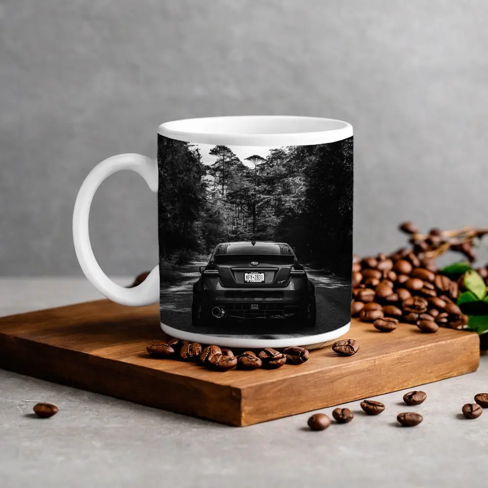 Subaru WRX Rear View Forest Road – Mugs