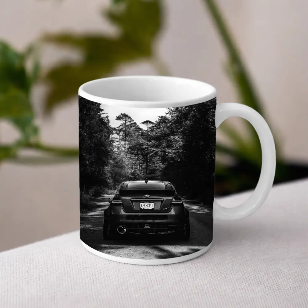 Subaru WRX Rear View Forest Road – Mugs