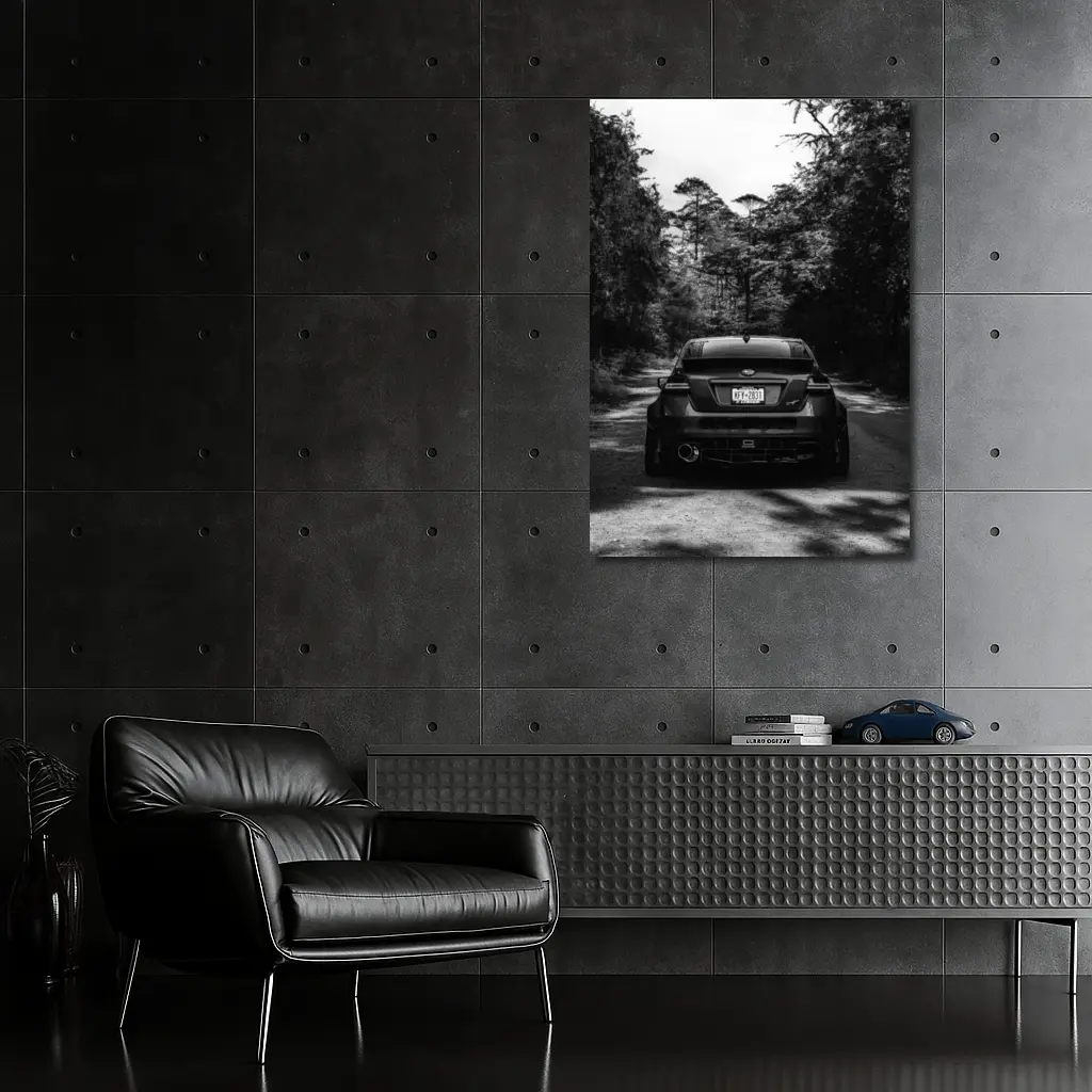 Subaru WRX Rear View Forest Road – Wall Art