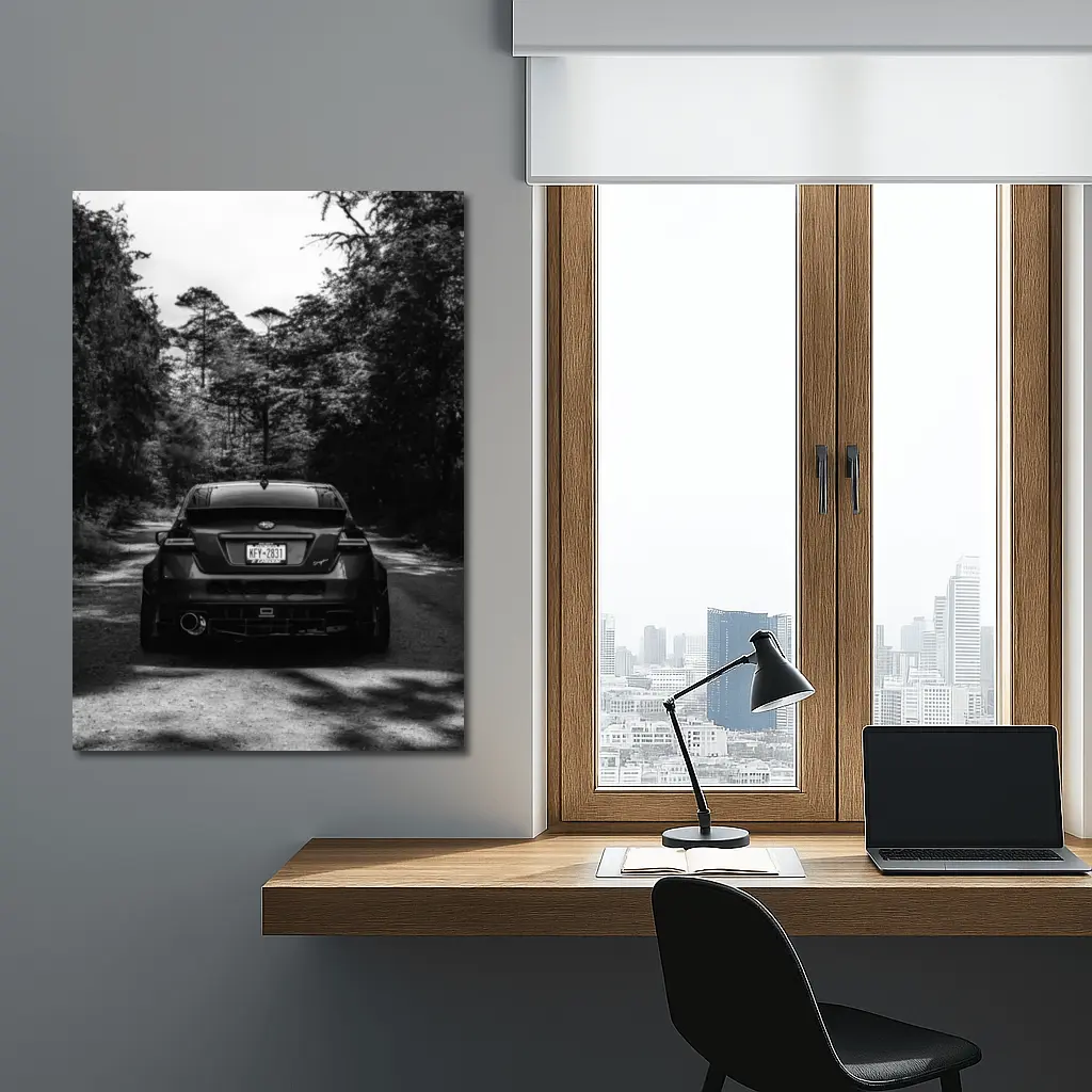 Subaru WRX Rear View Forest Road – Wall Art