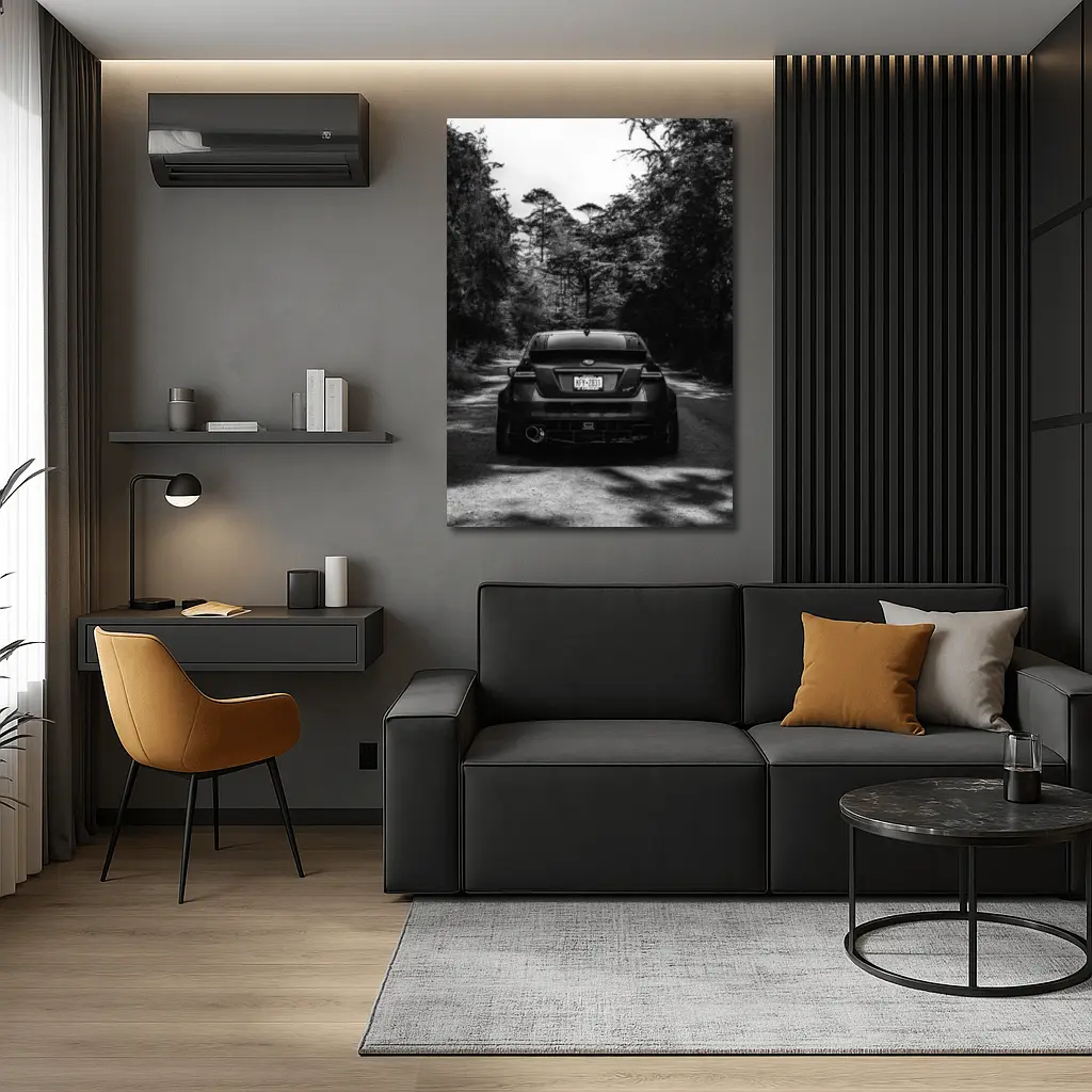 Subaru WRX Rear View Forest Road – Wall Art