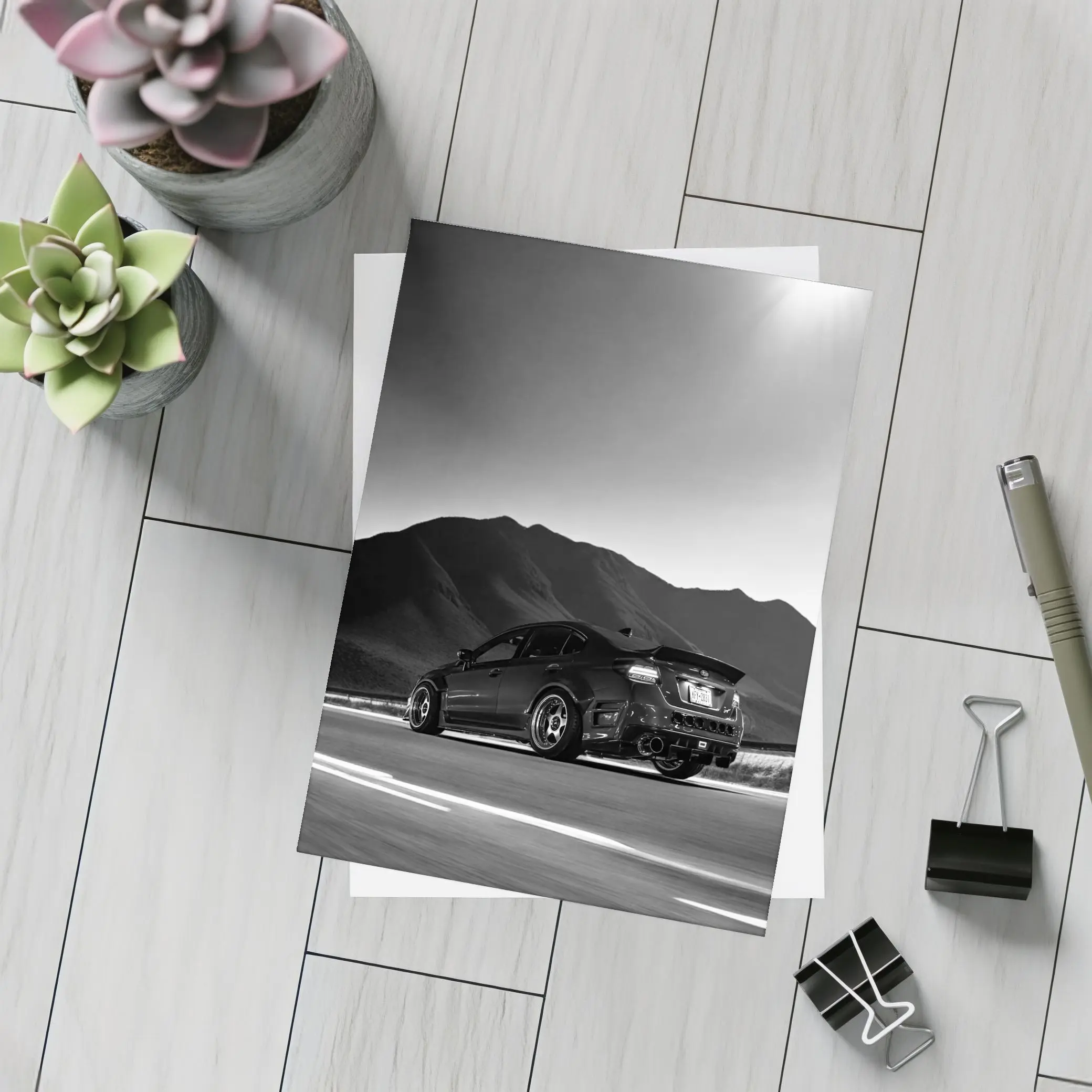 Subaru WRX STI Black Mountain Road Shot – Postcards