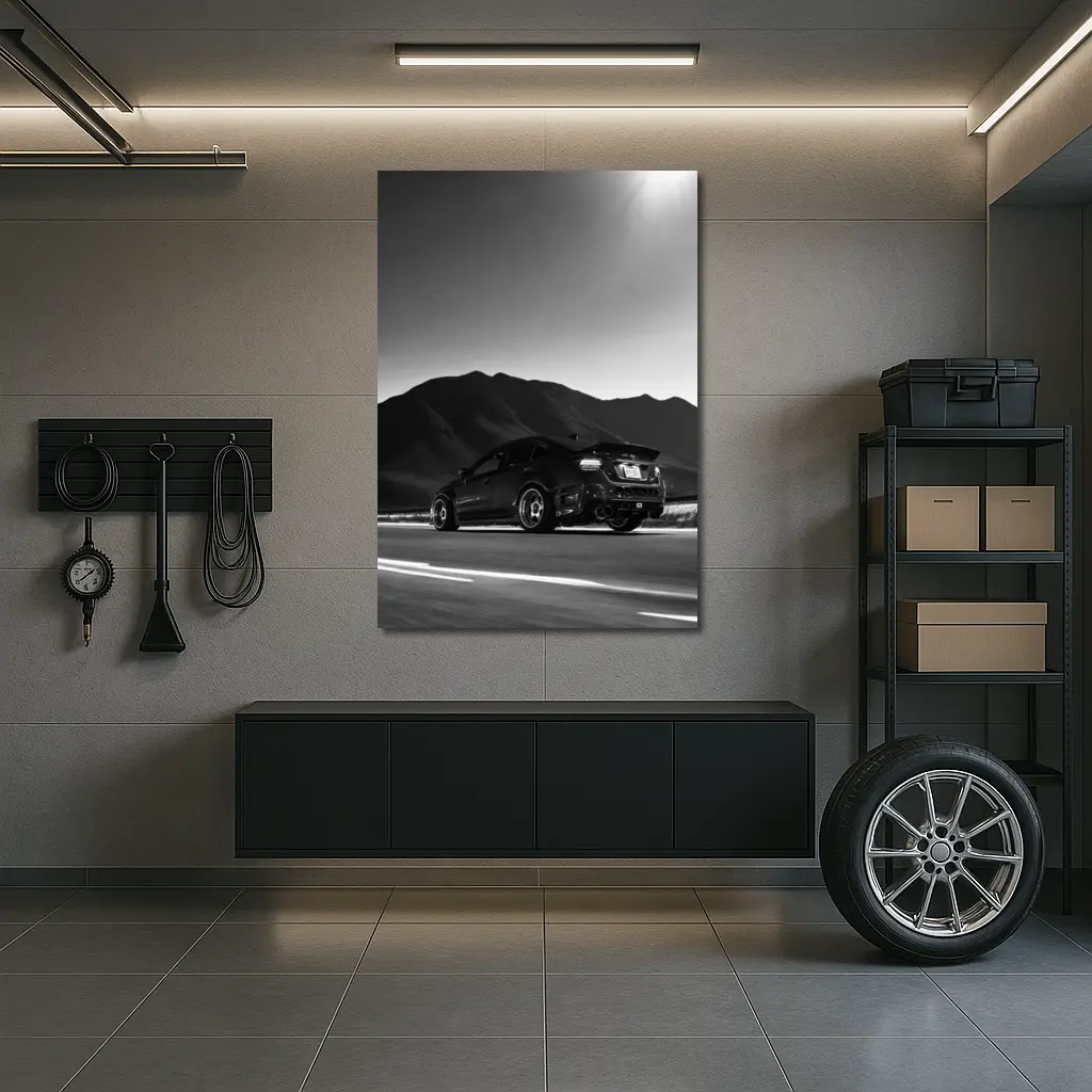 Subaru WRX STI Black Mountain Road Shot – Wall Art
