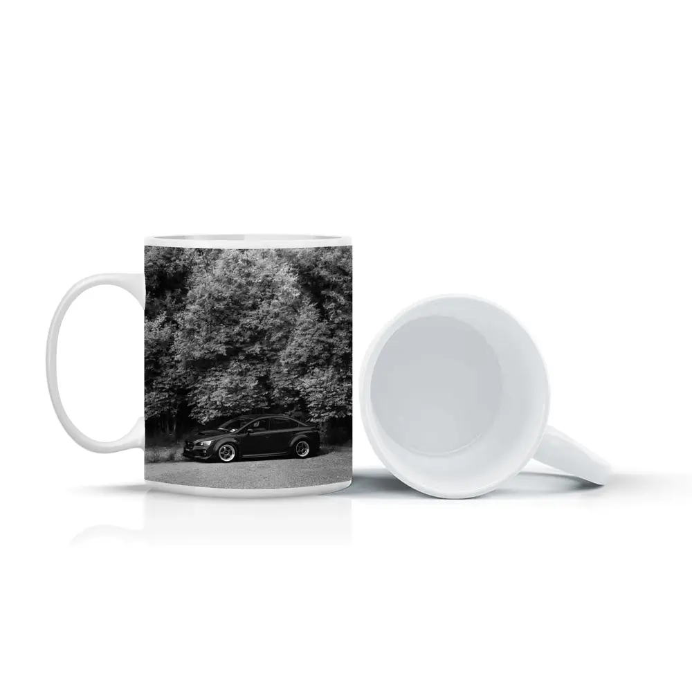 Subaru WRX Black Sedan Forest Background – Mugs