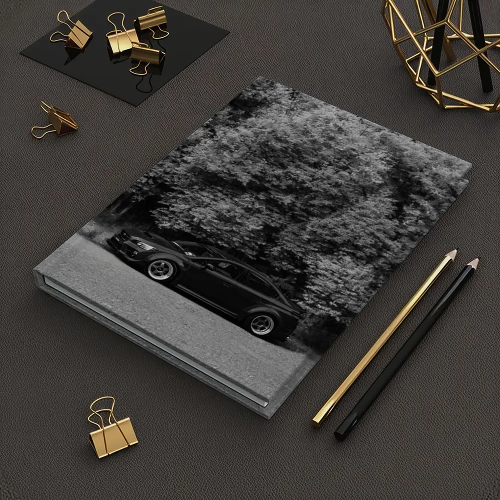 Subaru WRX Black Sedan Forest Background – Notebooks