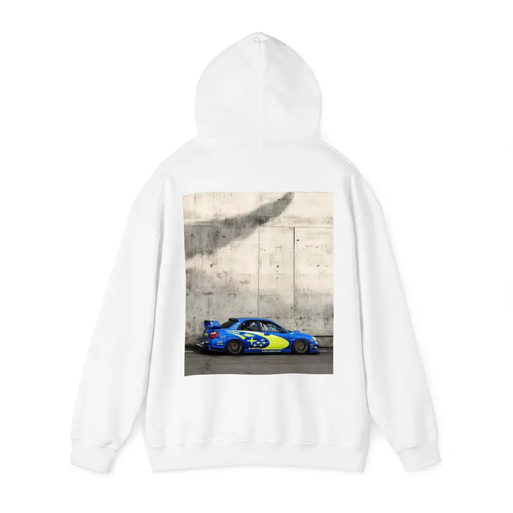 Subaru Impreza WRX Blue Rally Car Concrete Wall – Hoodies