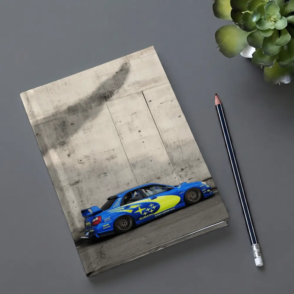 Subaru Impreza WRX Blue Rally Car Concrete Wall – Notebooks