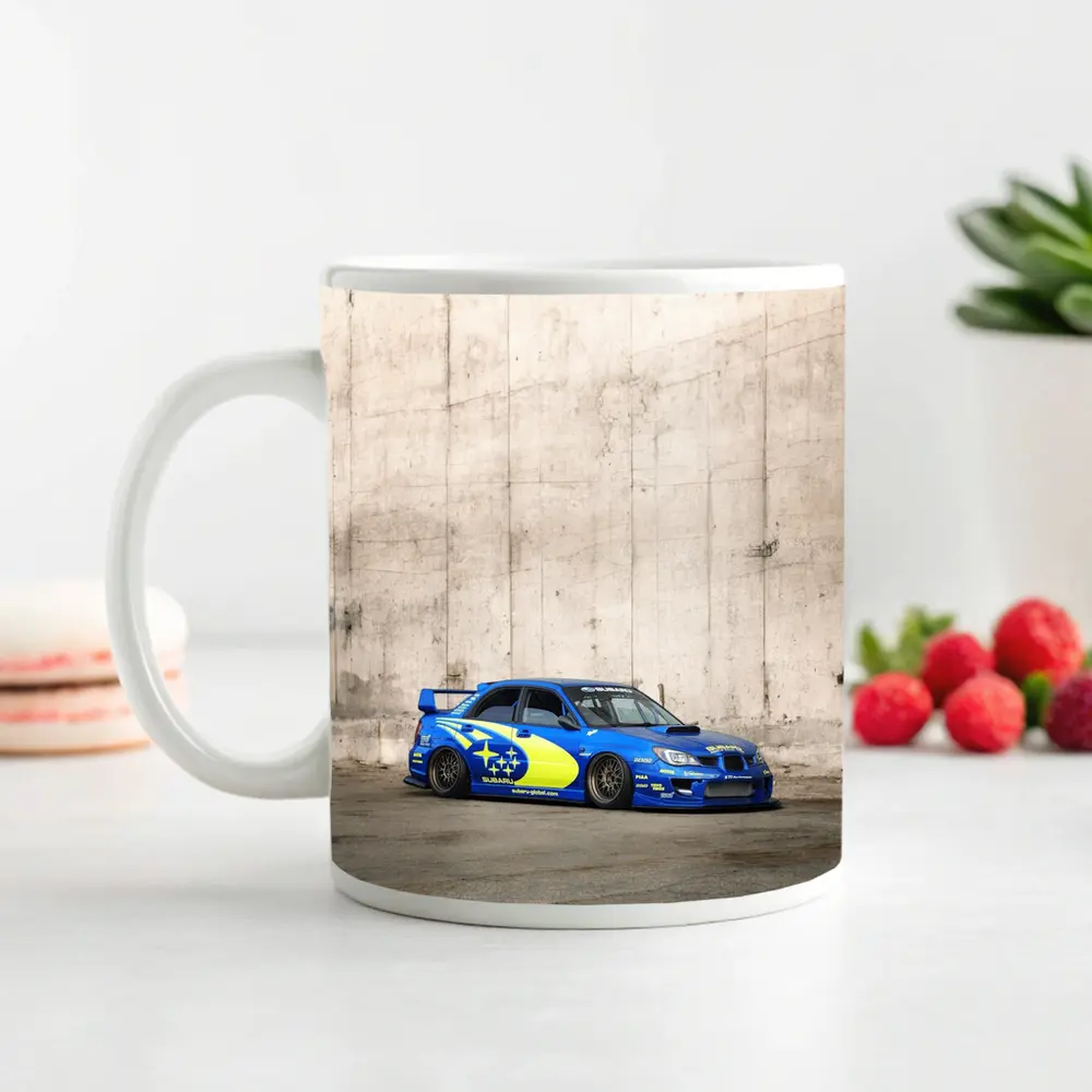 Subaru Impreza WRX Rally Livery Concrete Wall – Mugs