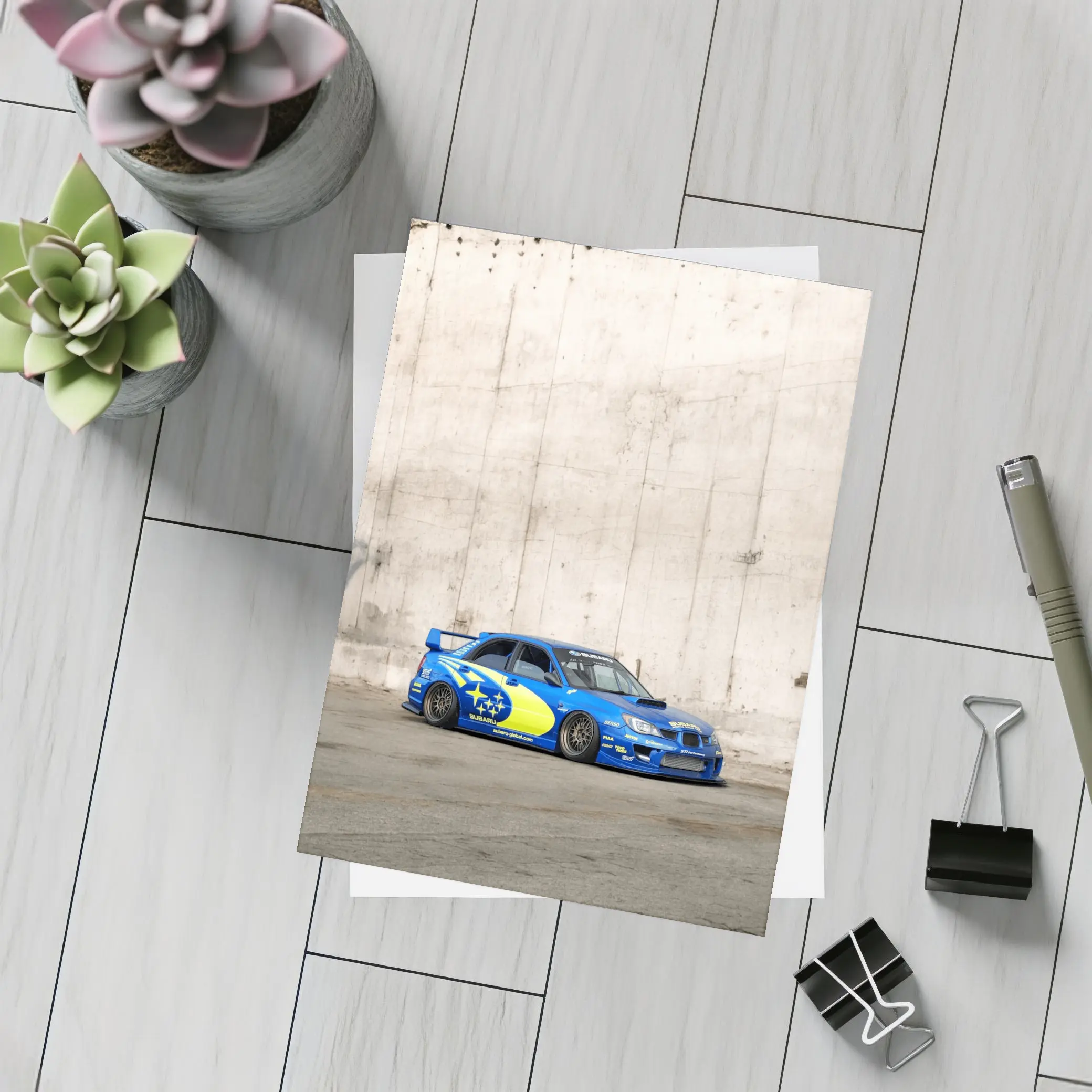 Subaru Impreza WRX Rally Livery Concrete Wall – Postcards
