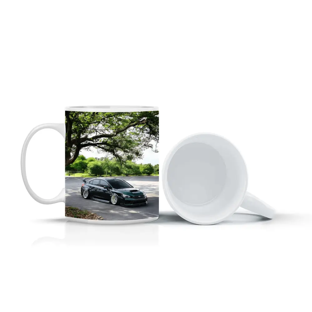 Subaru WRX STI Slammed Under Green Trees – Mugs