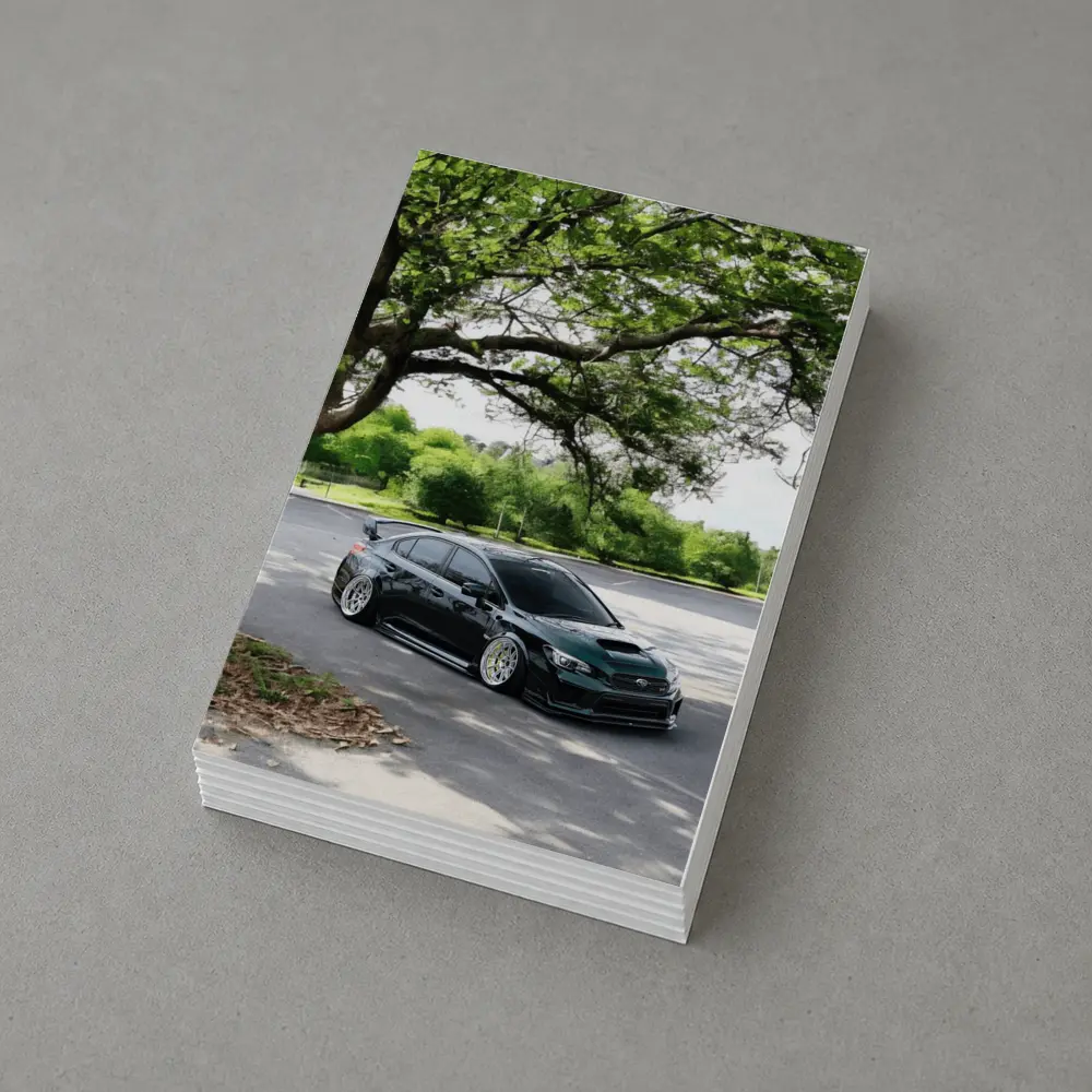 Subaru WRX STI Slammed Under Green Trees – Postcards