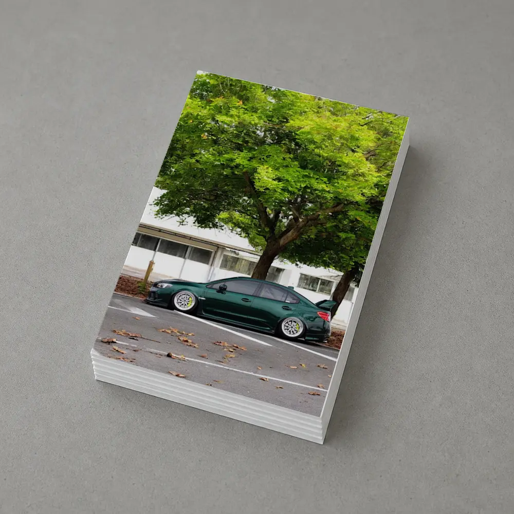 Subaru WRX STI Slammed Green Parking Lot – Postcards