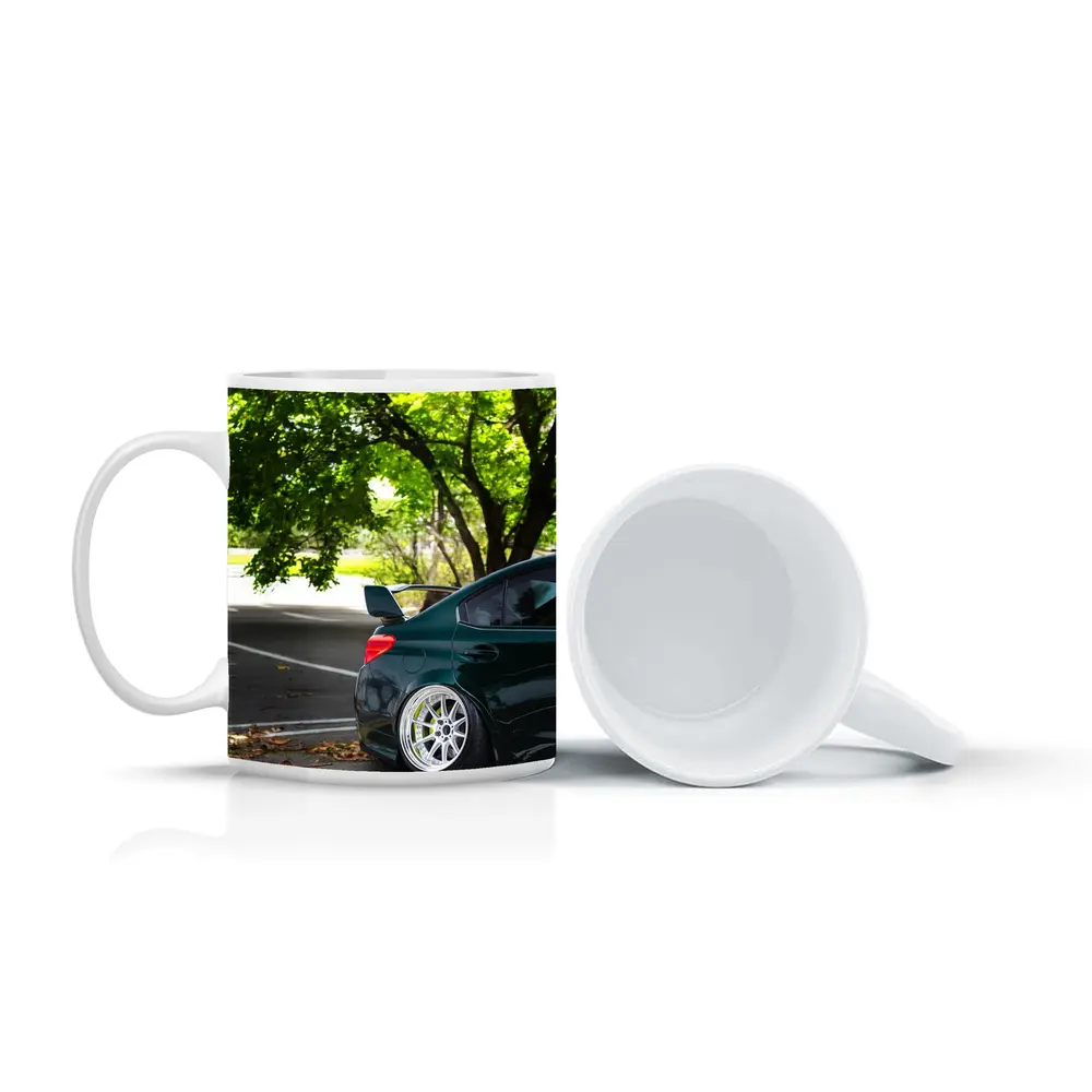 Subaru WRX STI Green Stance Street Shot – Mugs