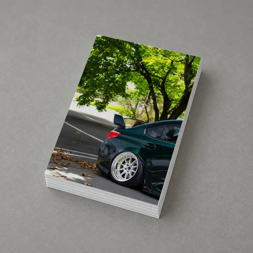 Subaru WRX STI Green Stance Street Shot – Postcards