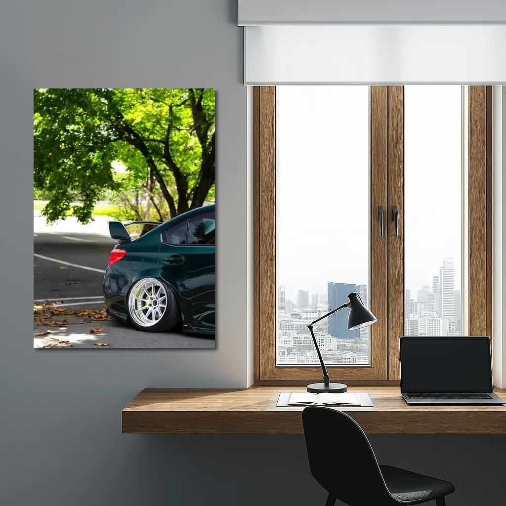 Subaru WRX STI Green Stance Street Shot – Wall Art