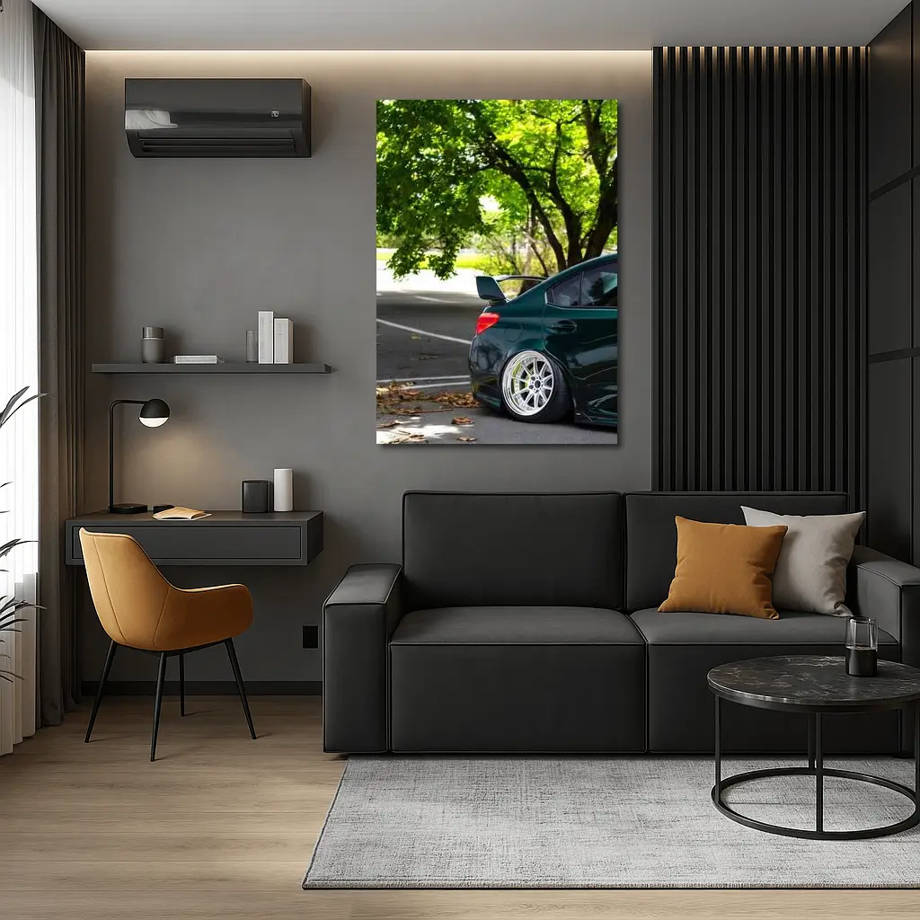 Subaru WRX STI Green Stance Street Shot – Wall Art