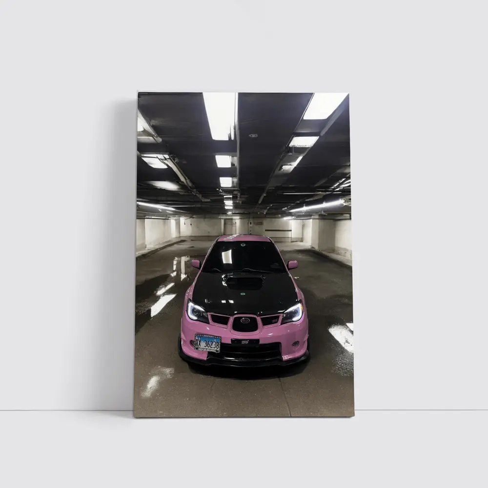 Pink Subaru WRX STI Underground Parking Garage – Wall Art