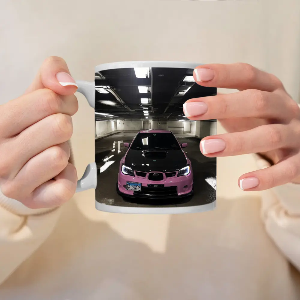 Pink Subaru WRX STI Underground Parking Garage – Mugs