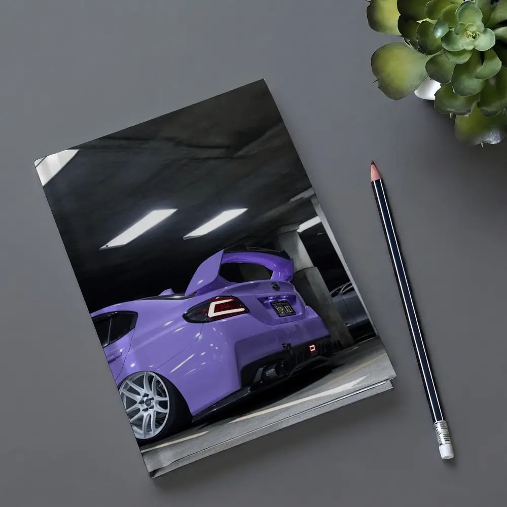 Purple Subaru WRX Parked Underground Garage – Notebooks