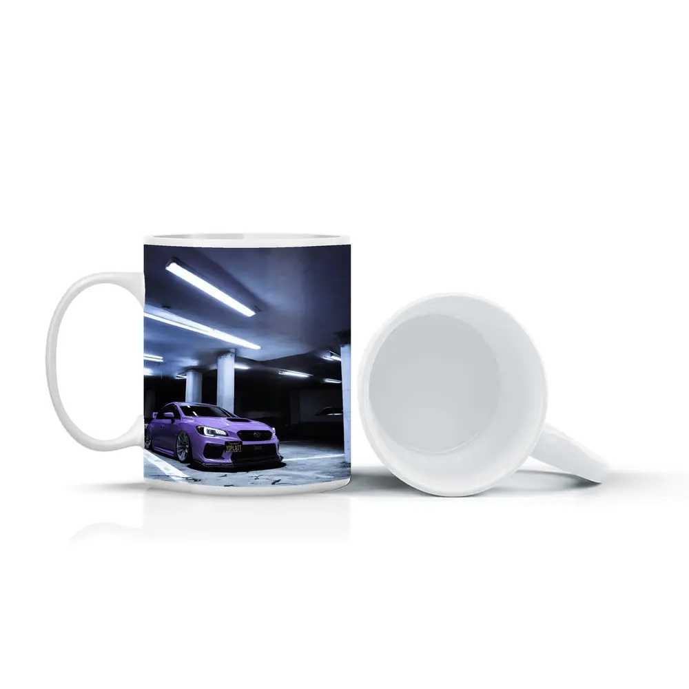 Subaru WRX Purple Stance Parking Garage Night – Mugs