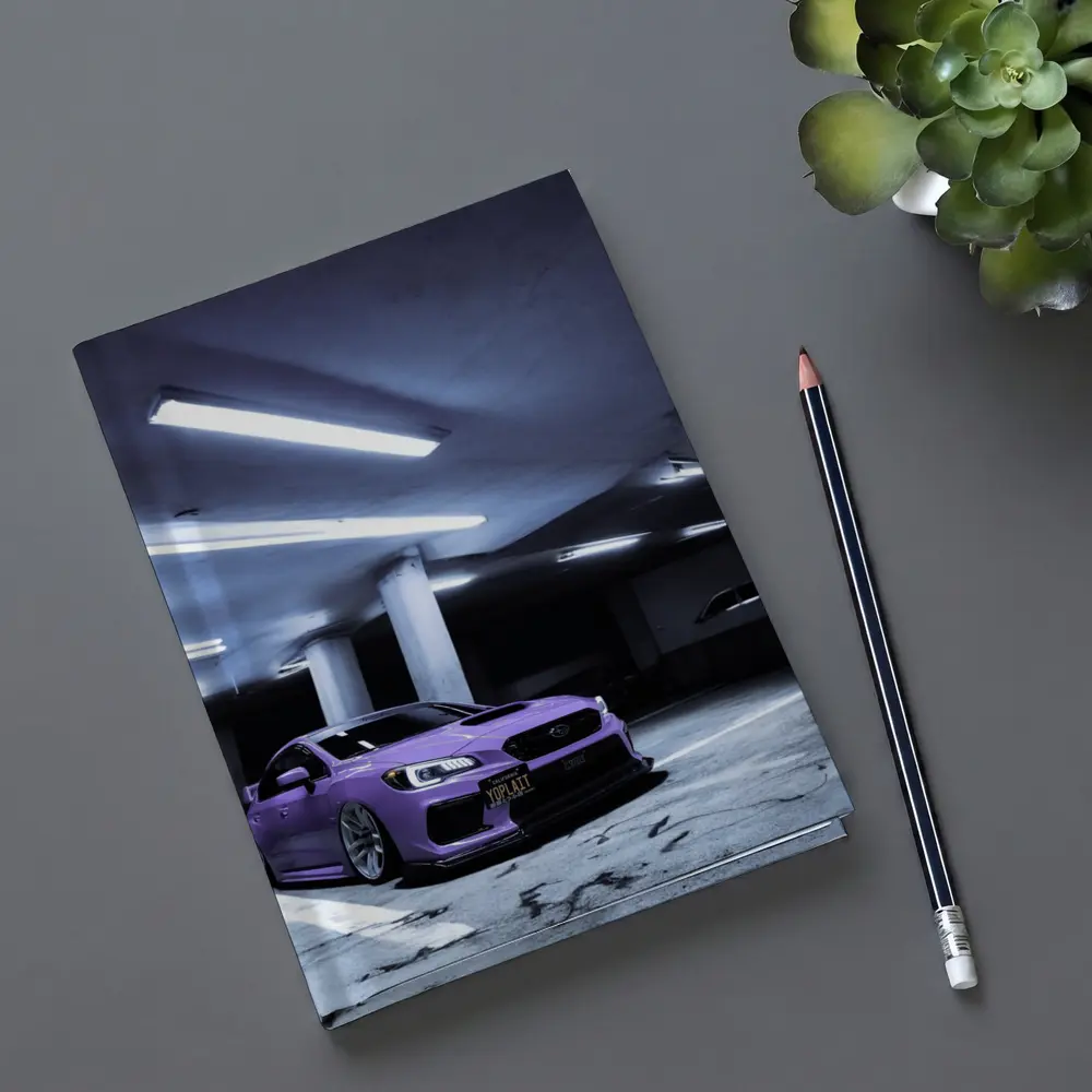 Subaru WRX Purple Stance Parking Garage Night – Notebooks