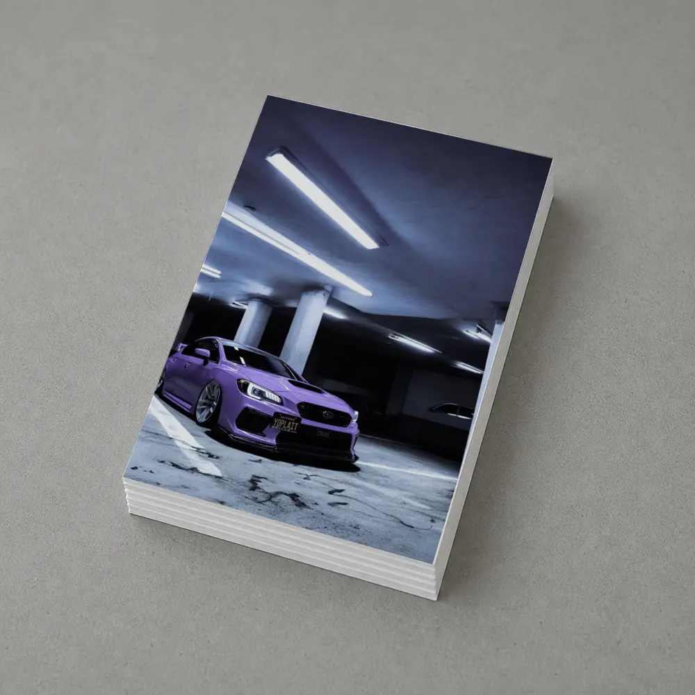 Subaru WRX Purple Stance Parking Garage Night – Postcards