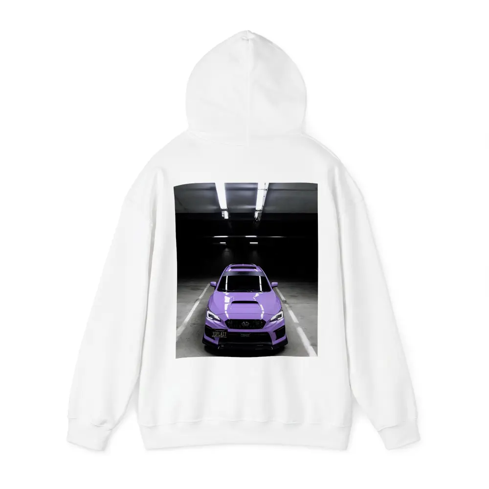 Purple Subaru WRX Parked Underground Garage – Hoodies