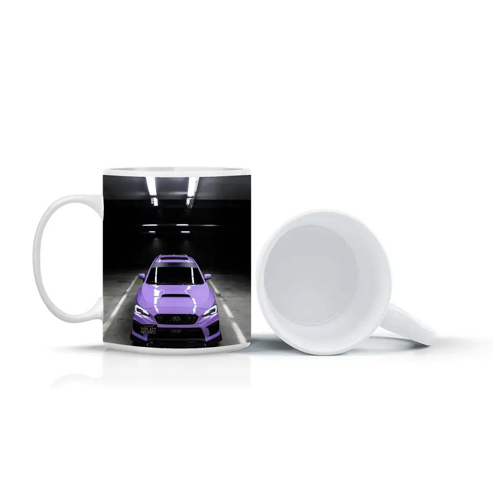 Purple Subaru WRX Parked Underground Garage – Mugs