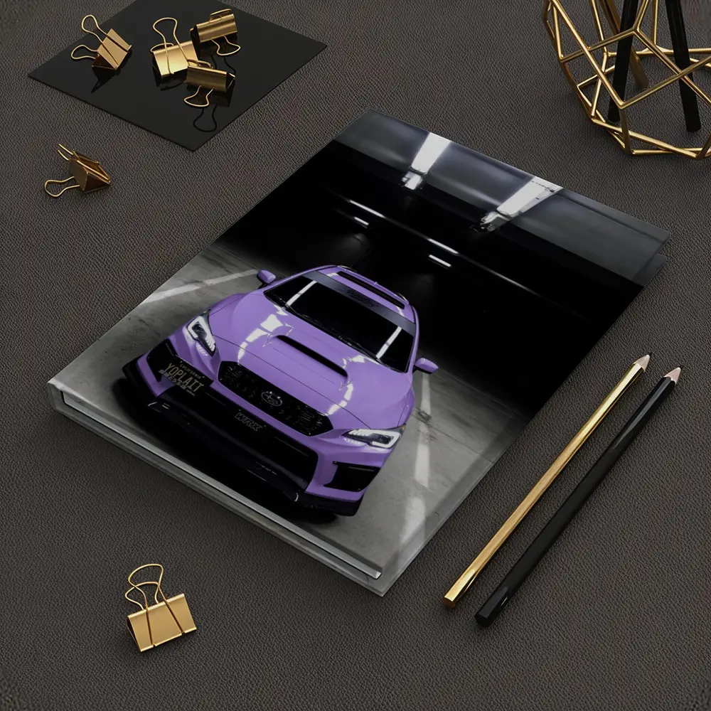Purple Subaru WRX Parked Underground Garage – Notebooks