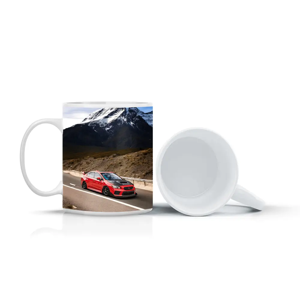 Red Subaru WRX STI Mountain Road Drive – Mugs