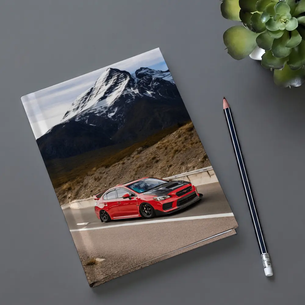 Red Subaru WRX STI Mountain Road Drive – Notebooks