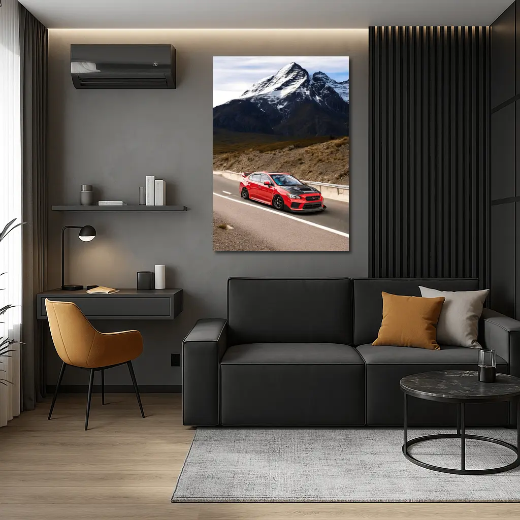 Red Subaru WRX STI Mountain Road Drive – Wall Art