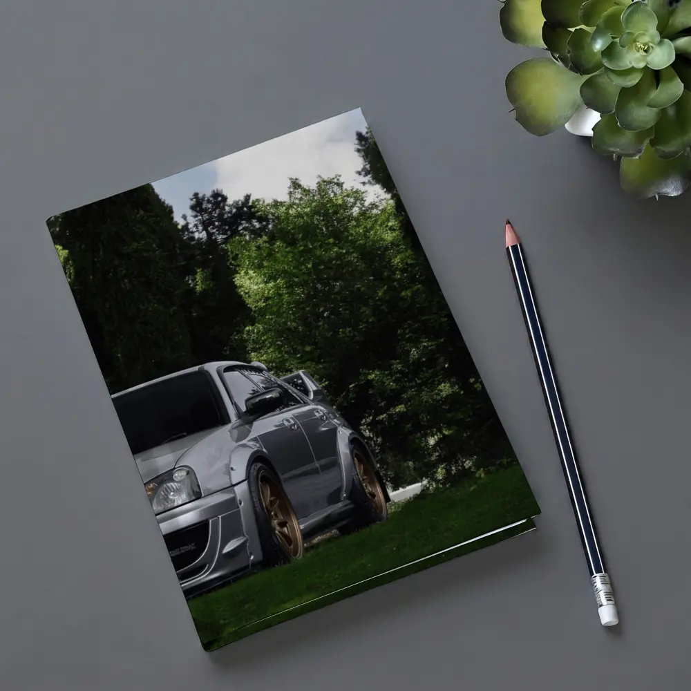 Subaru WRX Silver Car Green Trees – Notebooks