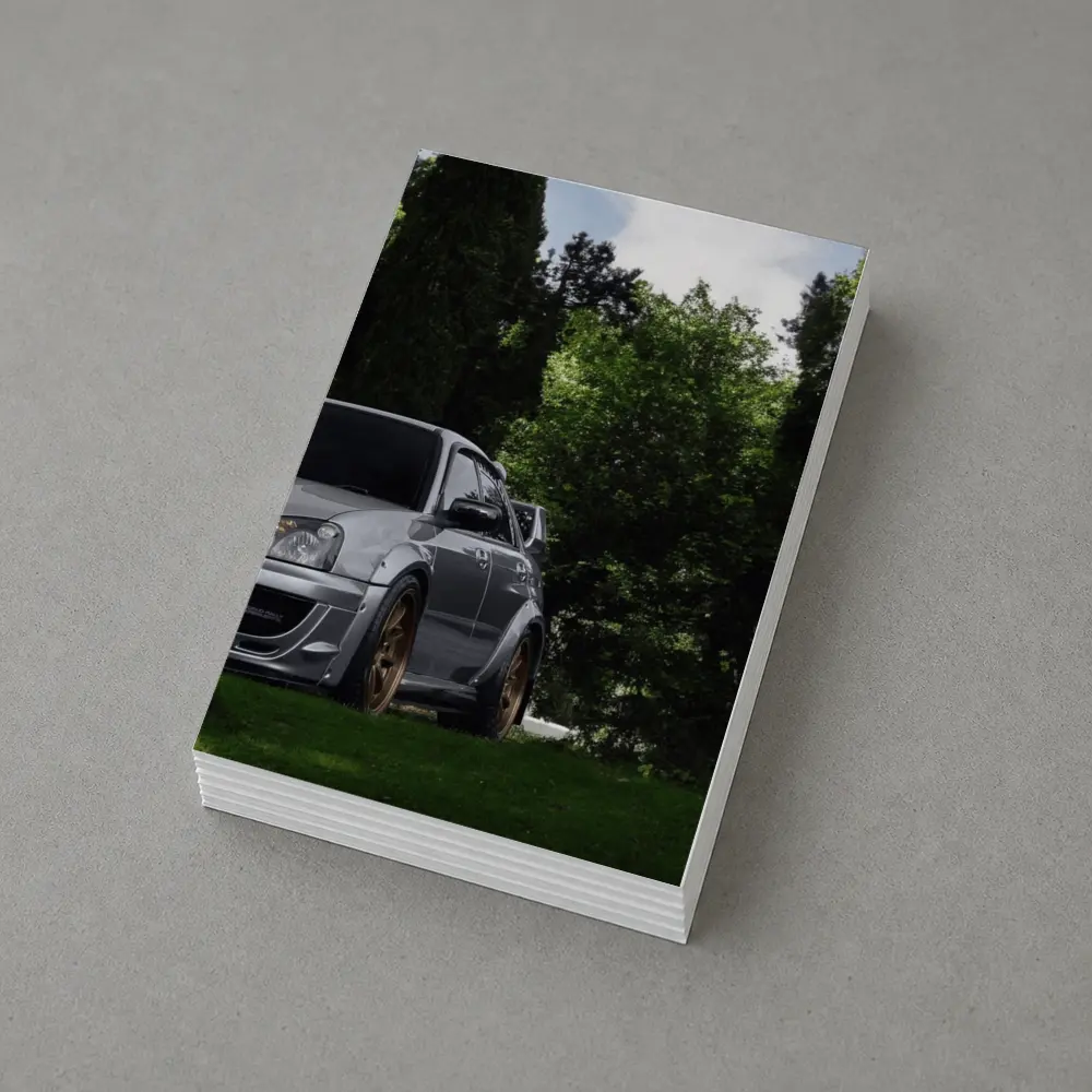 Subaru WRX Silver Car Green Trees – Postcards