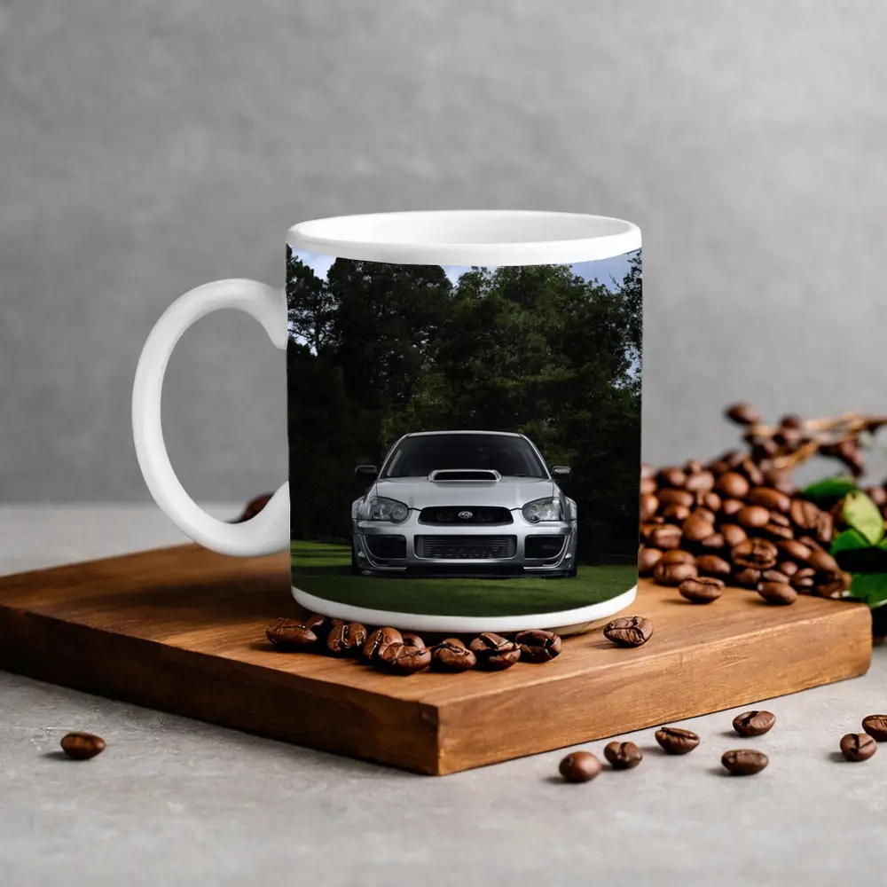Subaru Impreza WRX Silver Parked Green Park – Mugs