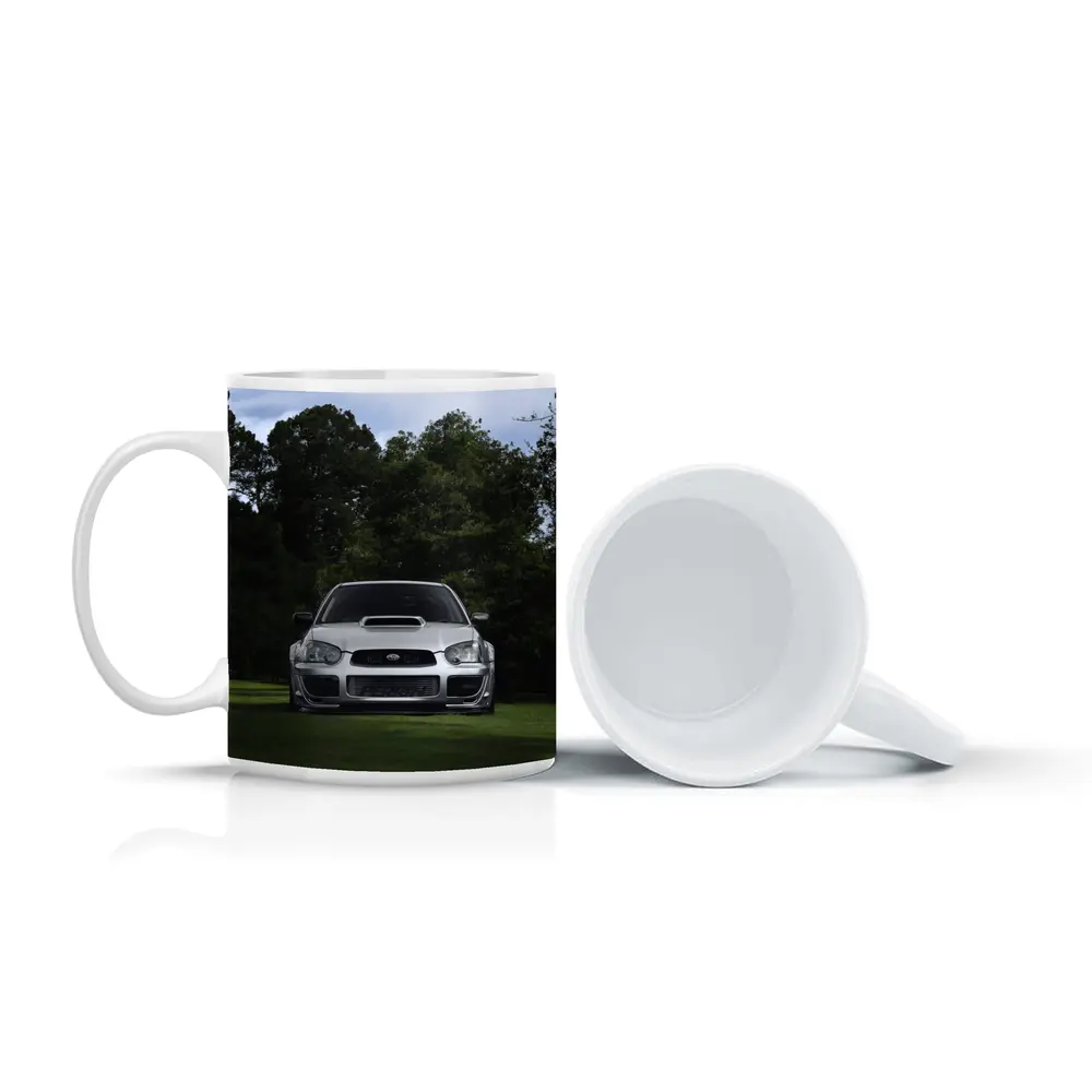 Subaru Impreza WRX Silver Parked Green Park – Mugs