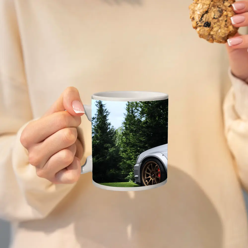 Subaru WRX Silver Bronze Wheels Green Trees – Mugs