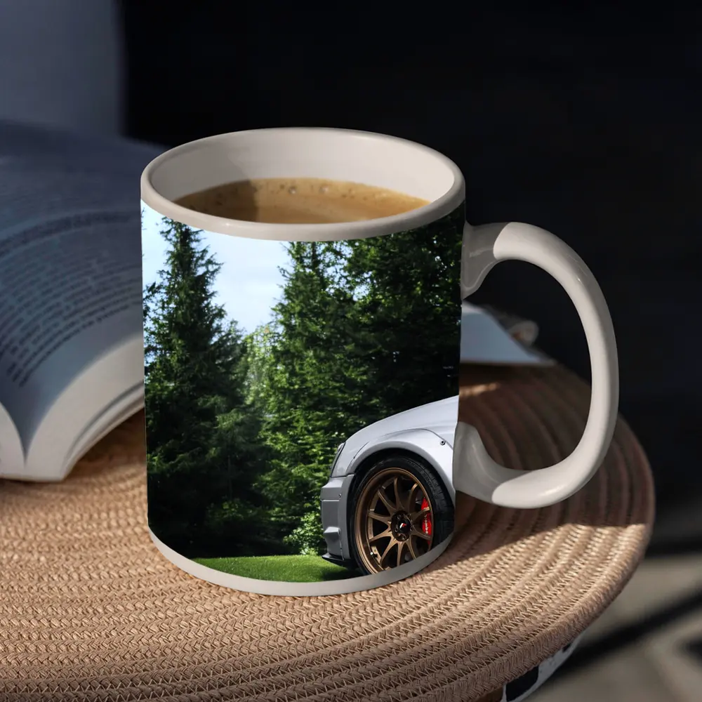Subaru WRX Silver Bronze Wheels Green Trees – Mugs