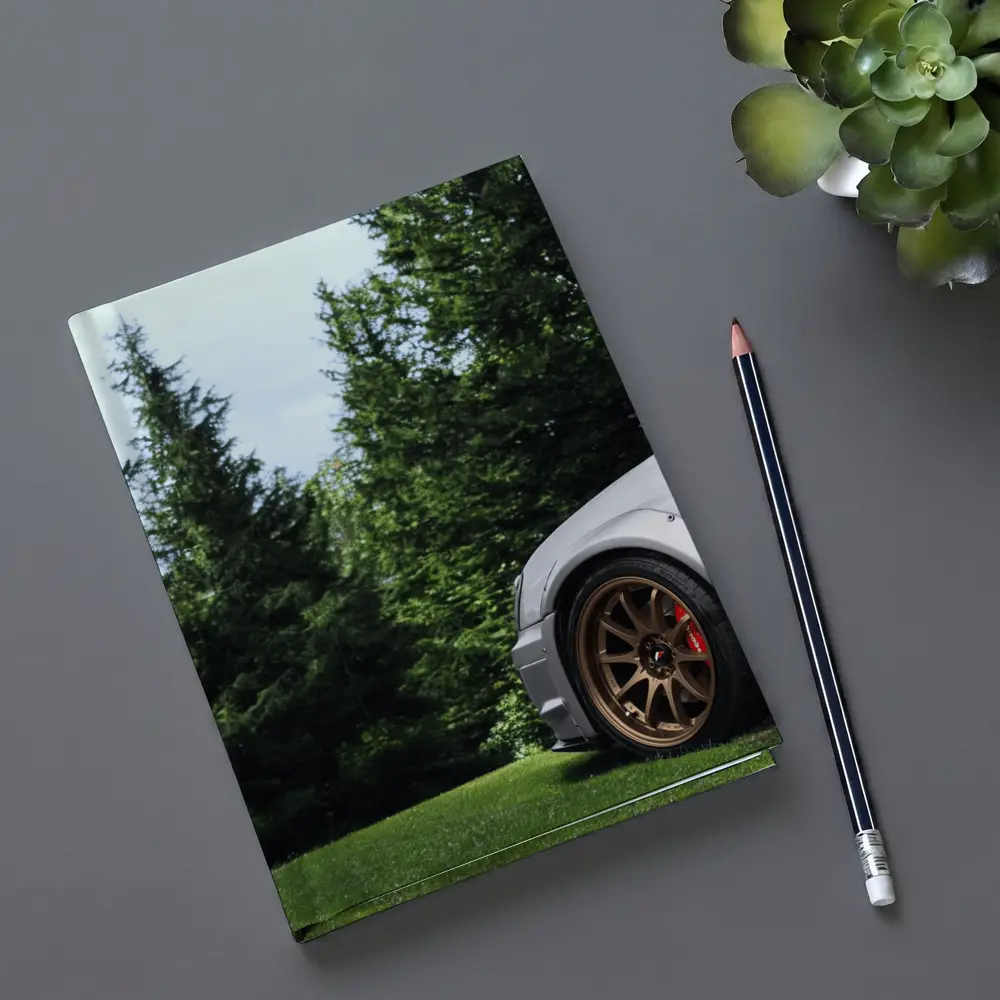 Subaru WRX Silver Bronze Wheels Green Trees – Notebooks