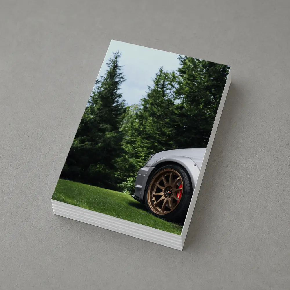 Subaru WRX Silver Bronze Wheels Green Trees – Postcards
