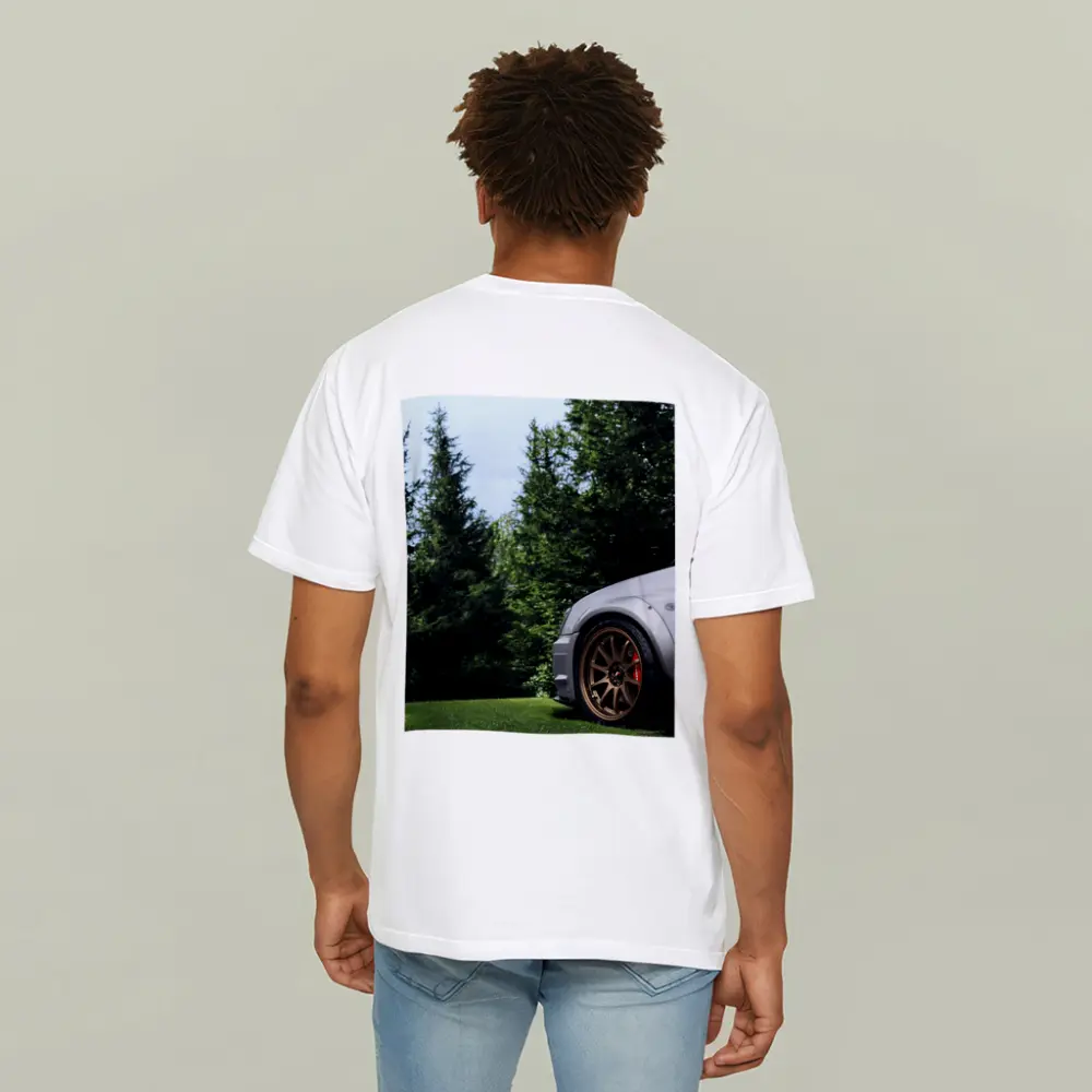 Subaru WRX Silver Bronze Wheels Green Trees – T-Shirts