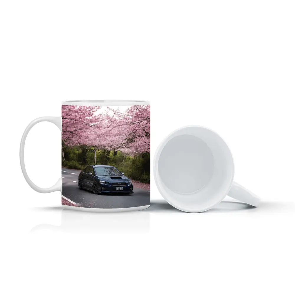 Subaru WRX STI Under Cherry Blossom Trees – Mugs
