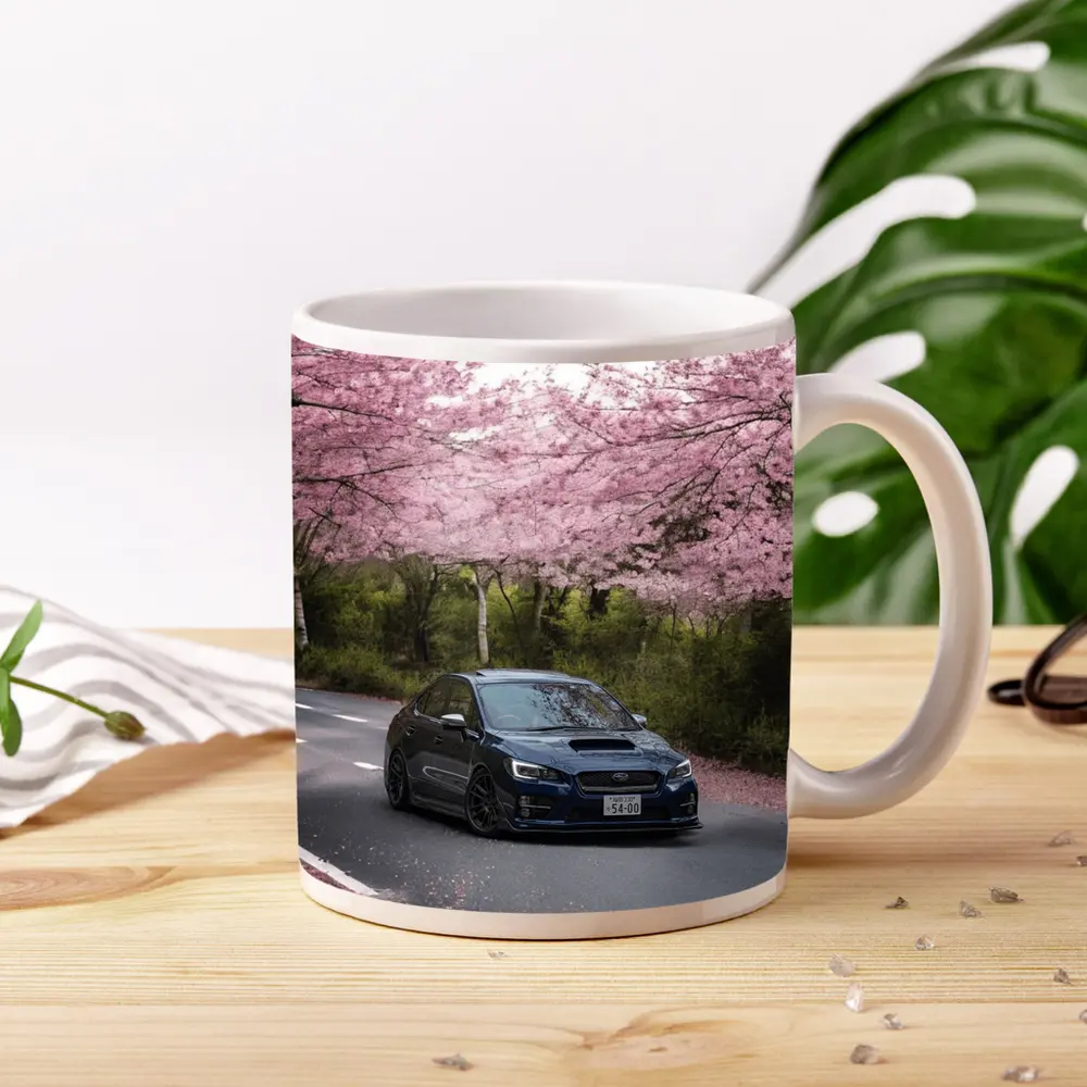 Subaru WRX STI Under Cherry Blossom Trees – Mugs