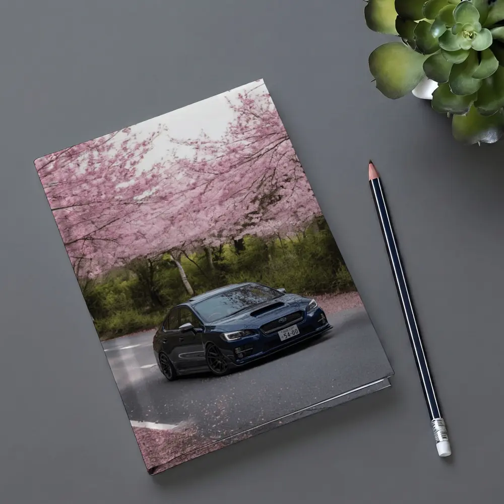 Subaru WRX STI Under Cherry Blossom Trees – Notebooks