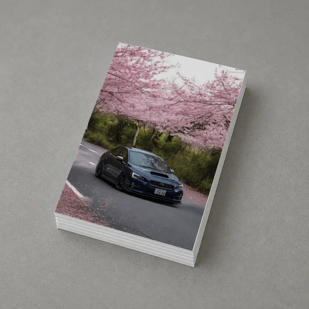 Subaru WRX STI Under Cherry Blossom Trees – Postcards